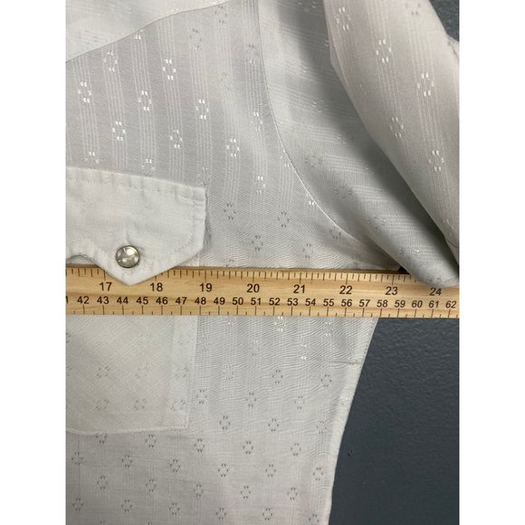 VINTAGE DEE CEE BRAND MEN WESTERN RANCHER COWBOY WHITE SNAP PEARL SHIRT Sz 16 - Picture 8 of 8